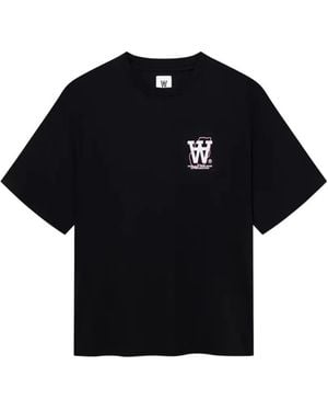 WOOD WOOD T-Shirt En Coton À Logo Imprimé Wwliam Map - Black