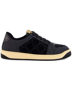 Gucci Logo-Detail Quilted Trainers - Blue