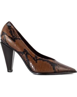 Roberto Festa 100Mm Snakeskin Pointed-Toe Court Shoes - Brown