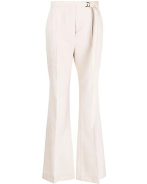 Fendi High-Waisted Wool Flared Trousers - White