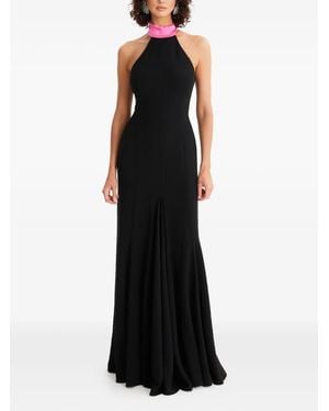 MOOS STUDIO Vestido Largo Plisado Con Cuello Halter - Negro