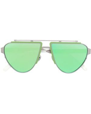 Irresistor Biker Geometric Frame Sunglasses - Green