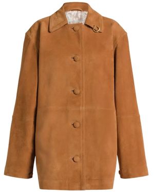 Alberta Ferretti Buttoned Goat Skin Jacket - Brown