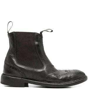 Moma Chelsea Laarzen Met Brogue Detail - Zwart