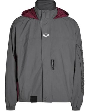Aape By A Bathing Ape Logo-Patch Hooded Jacket - Gray