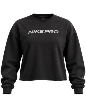 Nike Pro Dri-Fit Crew-Neck French Terry Top - Black