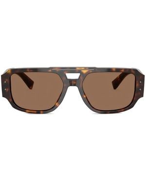 Dolce & Gabbana Zonnebril Met Piloten Montuur - Bruin