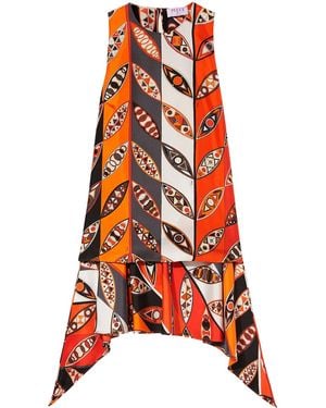 PUCCI Graphic-Print Sleeveless Blouse - Red