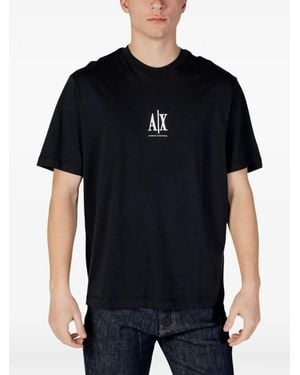 ARMANI EXCHANGE Logo-Print Short-Sleeve T-Shirt - Black