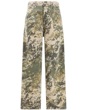 NUMERIS Gerade Jeans Mit Camouflage-Print - Weiß