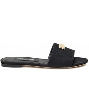 Dolce & Gabbana Sandales À Plaque Logo - White