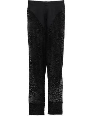 VAQUERA Floral-Lace Trousers - Black
