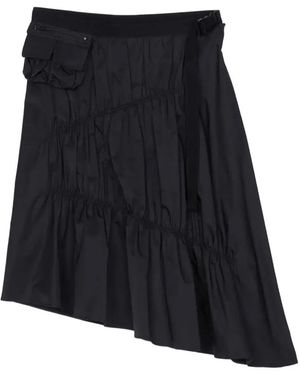 3.1 Phillip Lim Ruffles Pocket-Detail Asymmetric Skirt - Black