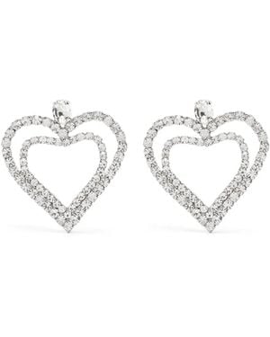 Blumarine Heart-Shaped Drop Earrings - White