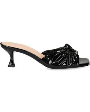 Love Moschino Leather Heeled Sandals - Black