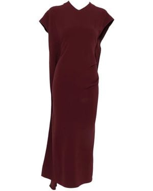 Victoria Beckham Draped Asymmetric Midi Dress - Purple