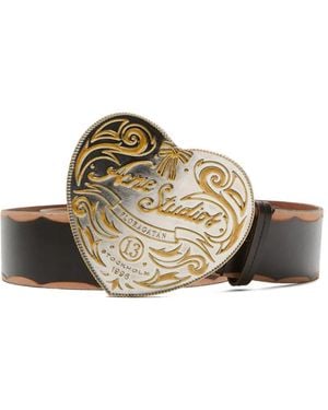 Acne Studios Heart-Buckle Leather Belt - Black