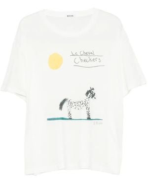 Bode Camiseta Cheval Con Motivo Gráfico - Blanco