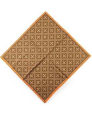 Chrome Hearts Math Plus Cross Silk Scarf - Brown