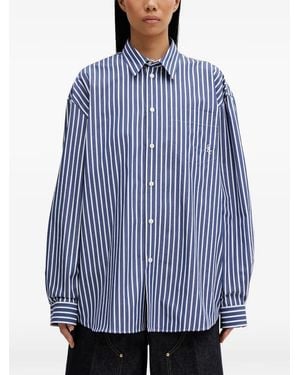 Sporty & Rich Striped Chest-Pocket Shirt - Blue