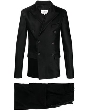 Maison Margiela Satin-Weave Double-Breasted Blazer - Black