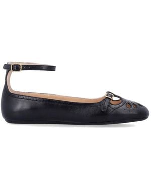 Chloé Misty Buckled Ballet Flats - White