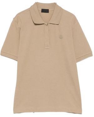 Moncler Logo-Patch Polo Top - Natural