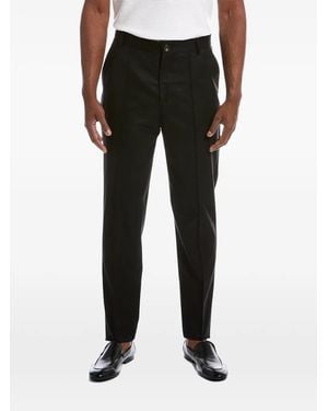 Brunello Cucinelli Pressed-Crease Wool Pants - Black