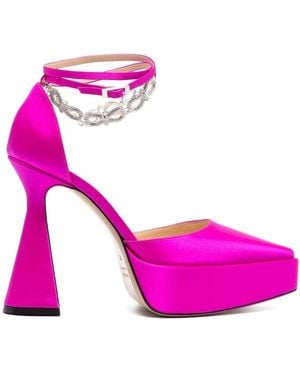 Mach & Mach Pointed Platform Court Shoes - Pink