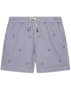 Hartford Costume Da Bagno A Righe Con Ricamo - Viola