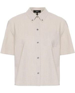 Theory Mélange-Effect Shirt - White