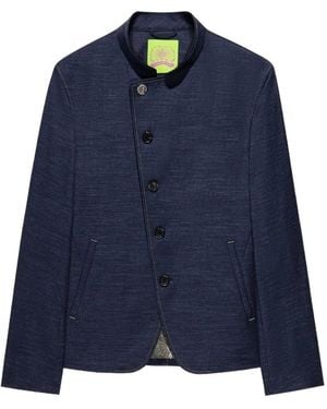 Shanghai Tang Mandarin-Collar Jacket - Blue