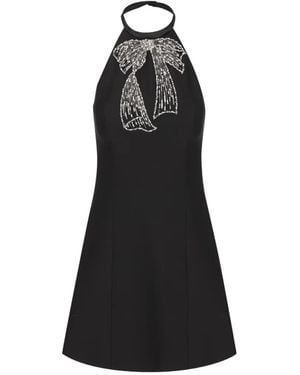 Valentino Garavani Crystal-Embroidered Bow Mini Dress - Black
