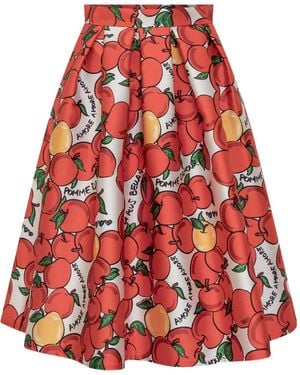 ALESSANDRO ENRIQUEZ Rock Mit Apfel-Motiv - Rot