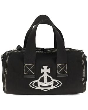 Vivienne Westwood Paul Cylinder Orb-Plaque Tote Bag - Black