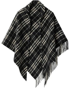 Burberry Foulard A Quadri - Nero