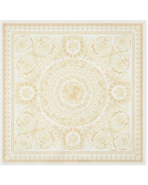 Versace Barocco-Print Silk Scarf - Natural