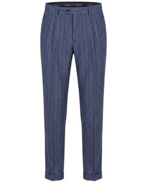 Drumohr Pinstripe Pleated Trousers - Blue