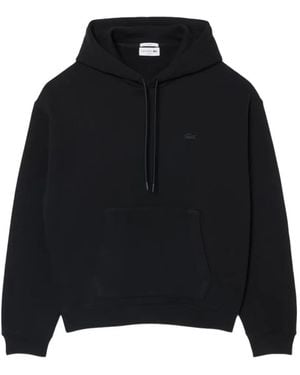 Lacoste Logo-Patch Drawstring Hoodie - Black