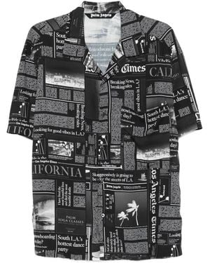 Palm Angels 'Paxlatimes News' Shirt - Black