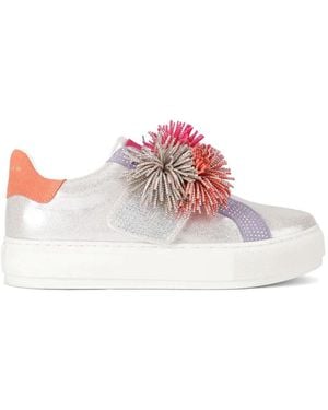 Kurt Geiger Suede Laney Pom-Pom Trainers - Pink