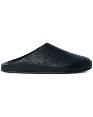 The Row Hudson Leather Flat Mules - Blue