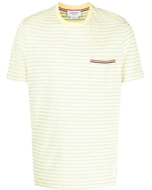 Thom Browne Striped Cotton T-Shirt - Natural