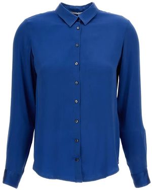 Q-WINS Long-Sleeve Button-Up Shirt - Blue