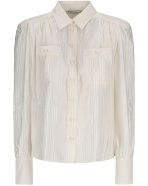 Alessandra Rich Patterned-Jacquard Shirt - White