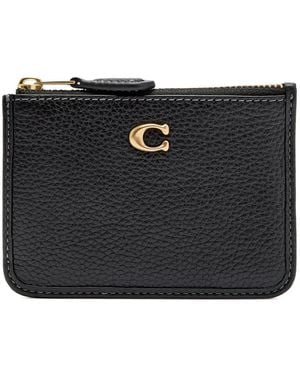 COACH Mini Id Leather Zip-Fastening Wallet - Black