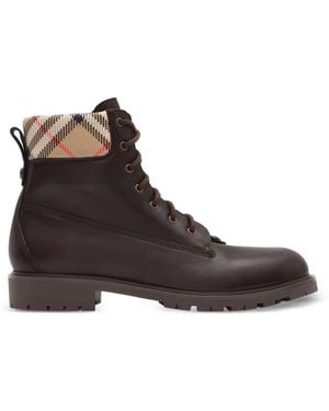 Burberry Leather Durham Boots - Brown