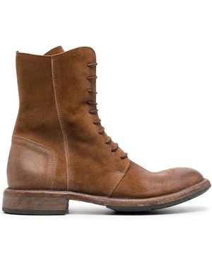 Moma Polacco Worn-Effect Leather Boots - Brown