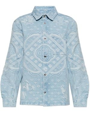 CASABLANCA Carpet Long-Sleeve Denim Shirt - Blue