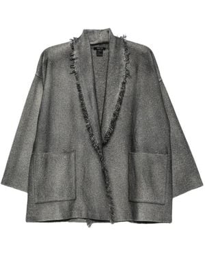 Avant Toi Herringbone Frayed-Edge Jacket - Gray